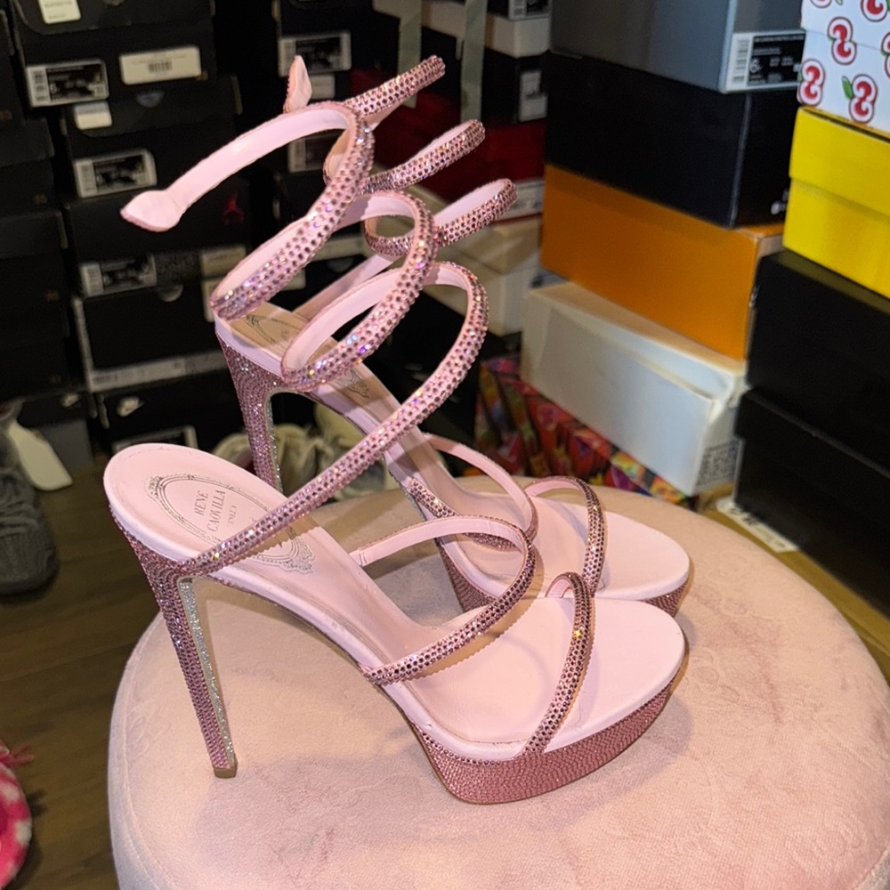 Elegant Pink Strappy Heels